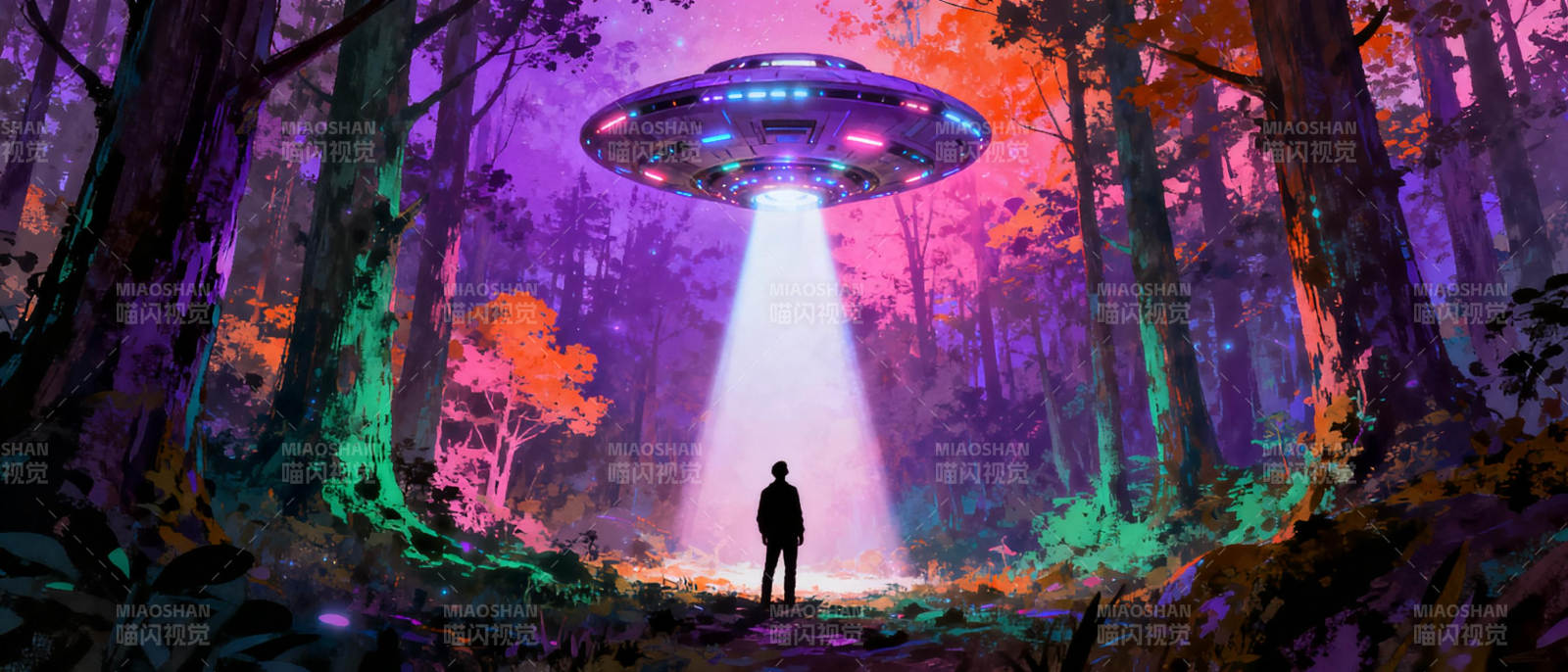 森林中的UFO奇遇图片