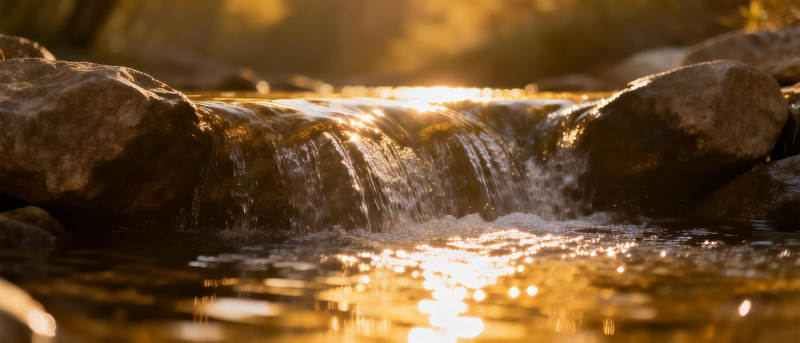 溪流潺潺 光影斑驳图片