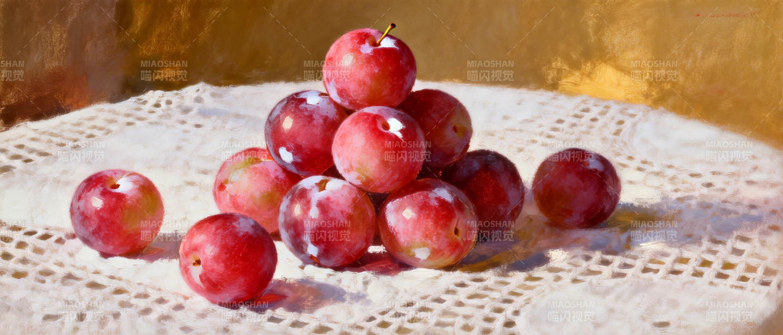 红李静物画图片