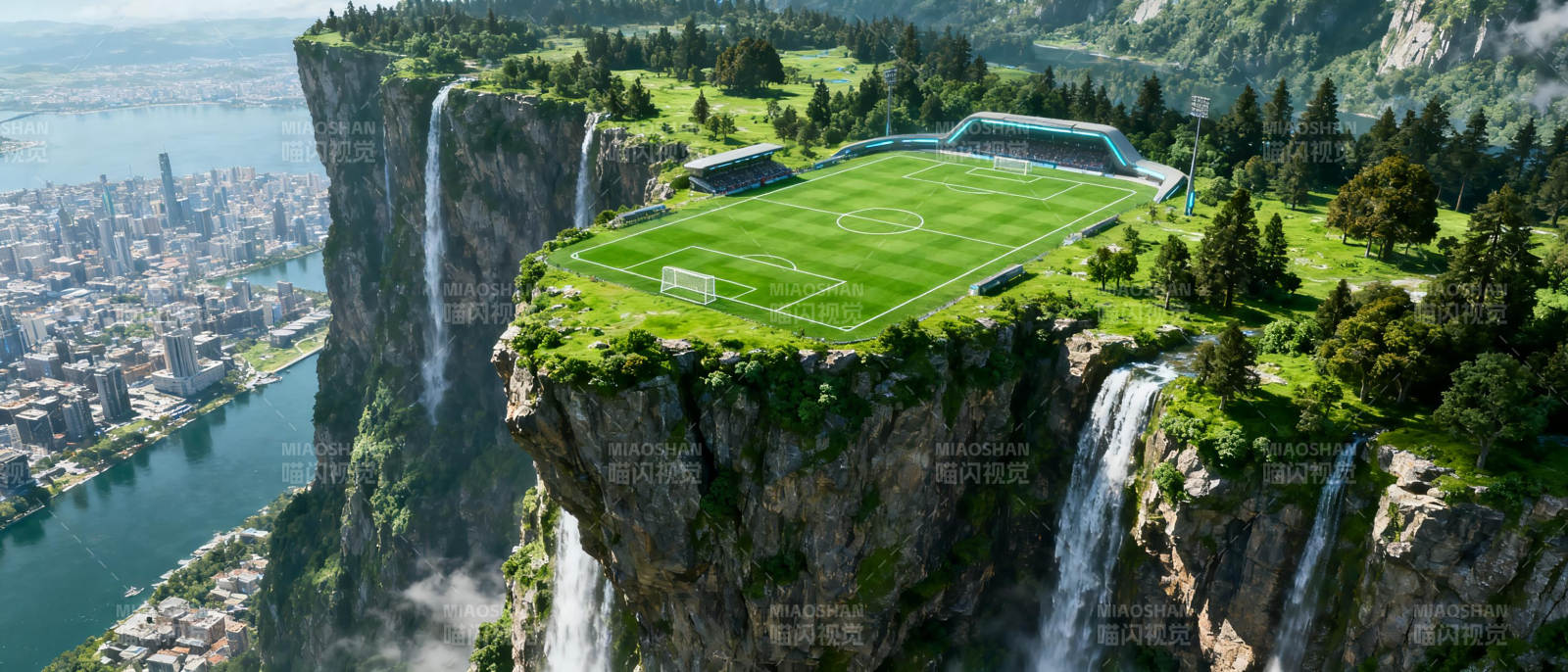 悬崖上的足球场图片