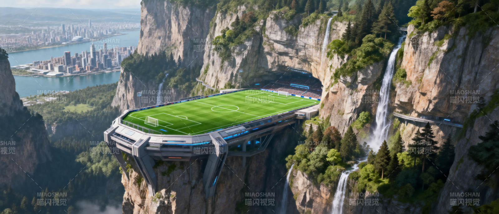 悬崖上的足球场图片