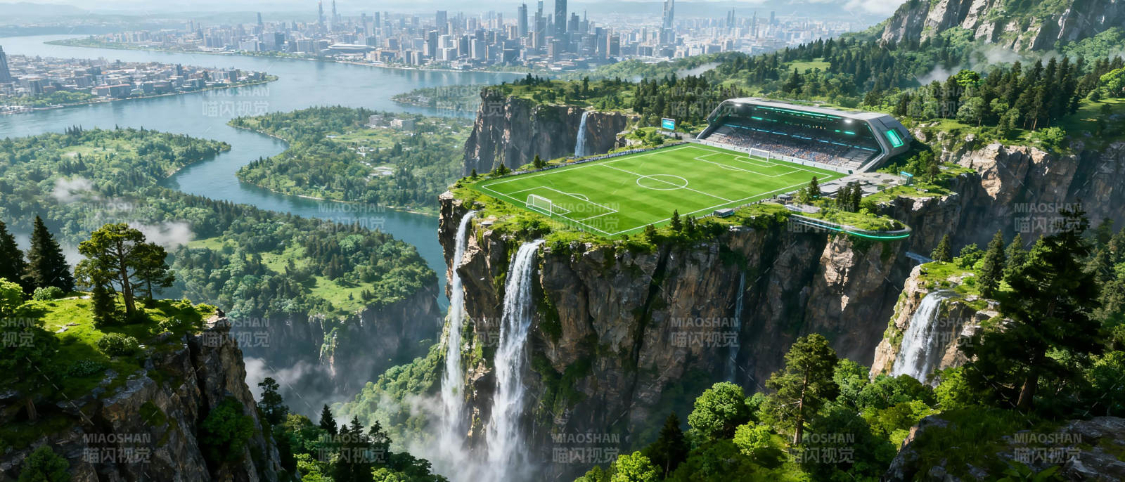 悬崖上的足球场图片