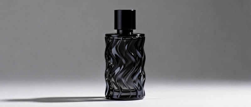 黑色波纹香水瓶图片