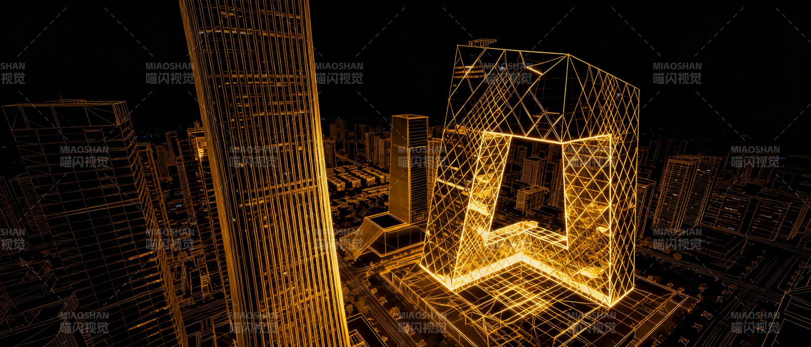 夜幕下的城市之光图片