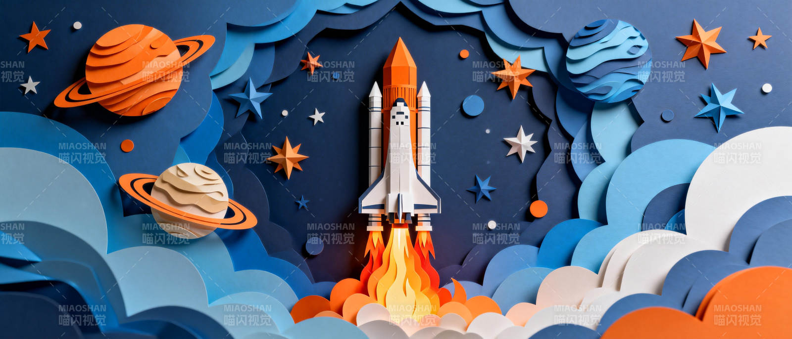 火箭升空探星辰图片