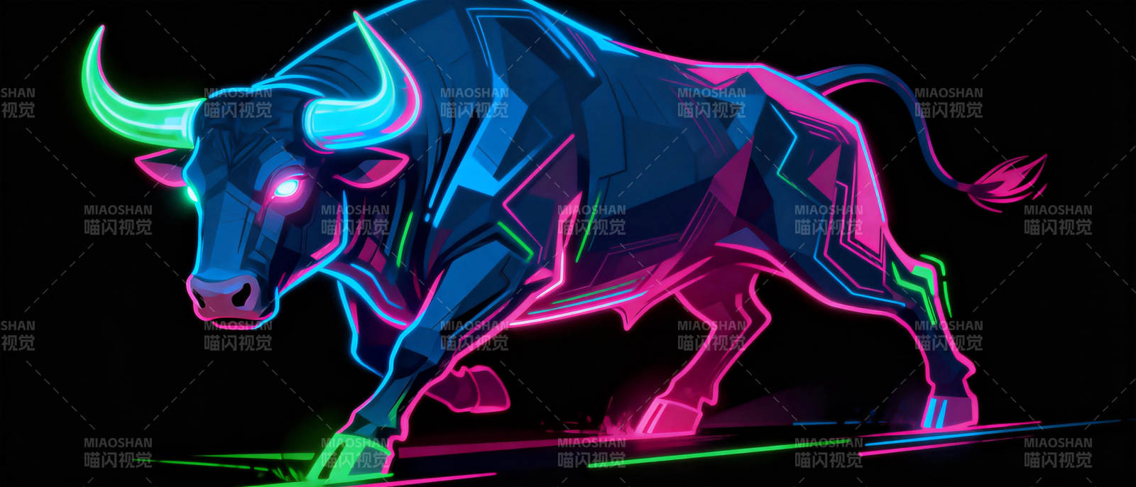 霓虹狂牛图片