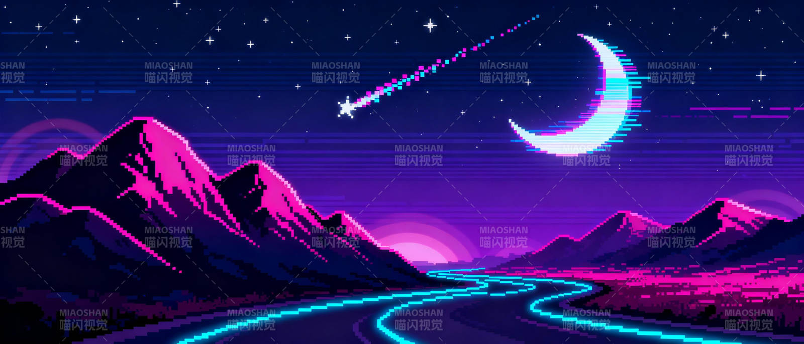 星夜山河图图片