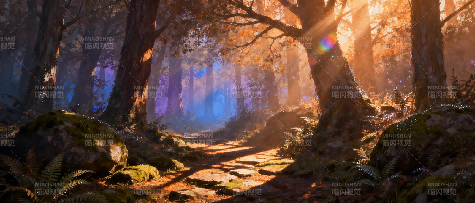 晨光森林小径图片