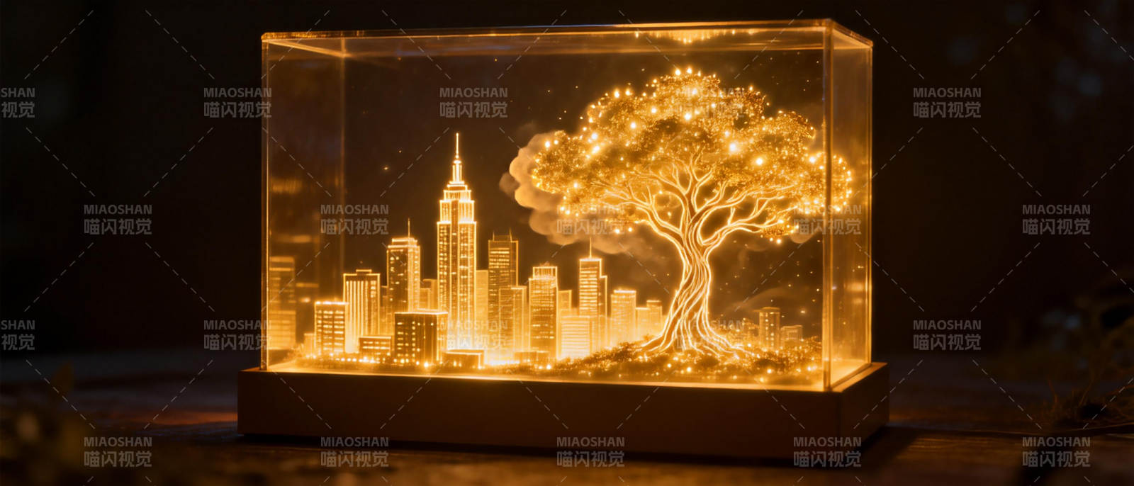 光影城市树图片