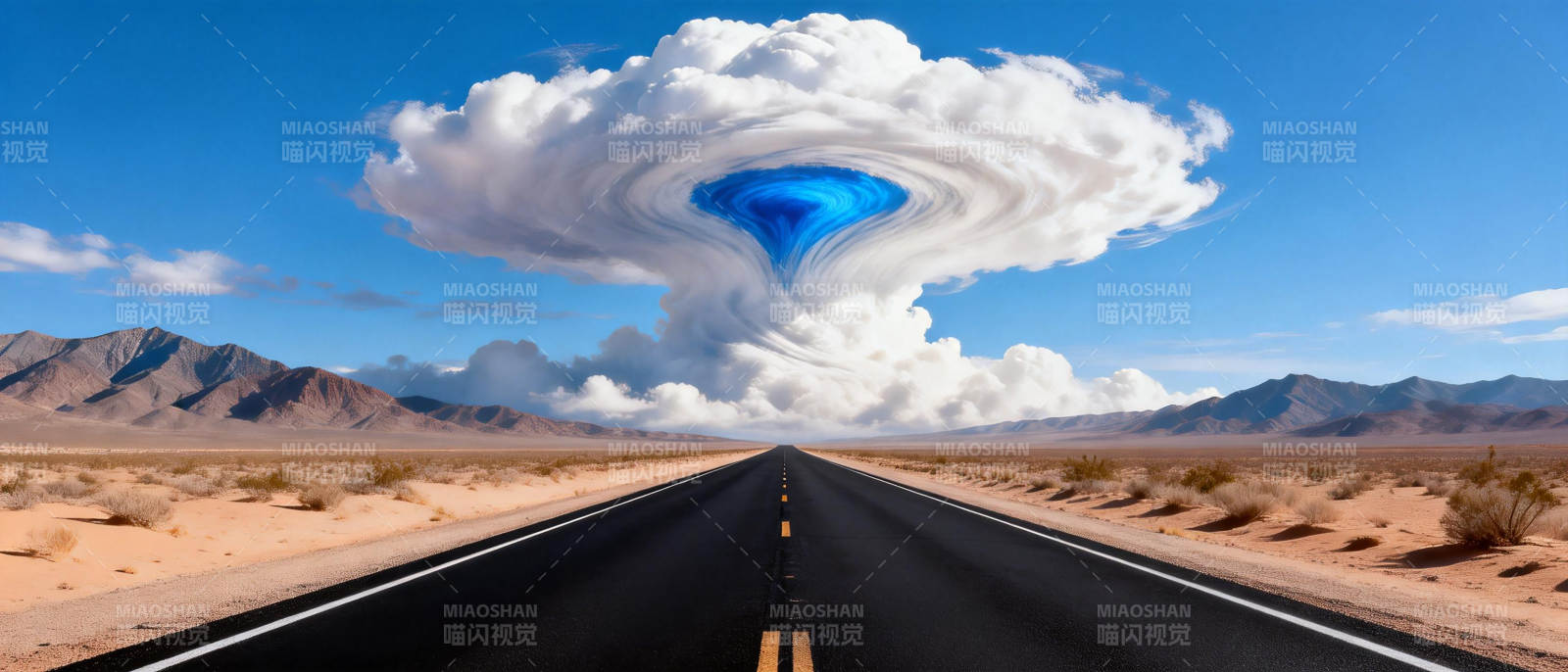沙漠公路奇云图片