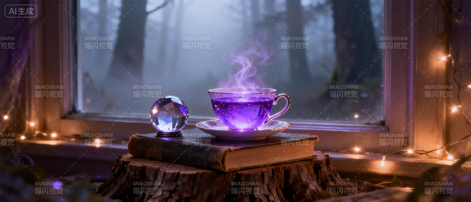 紫雾茶香 窗前静谧图片