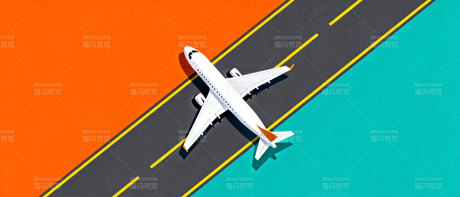 飞机穿越跑道图片
