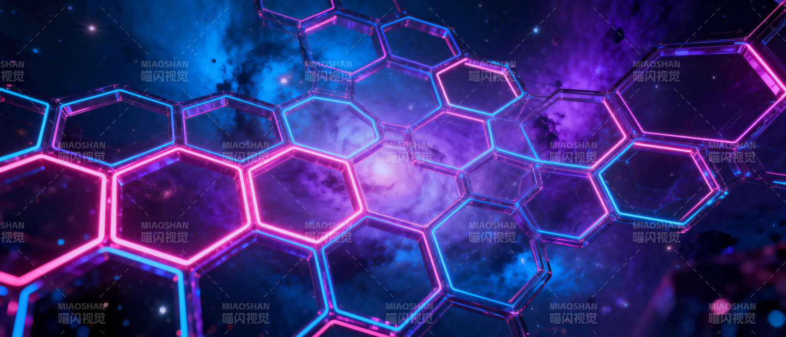 霓虹六边星河图片