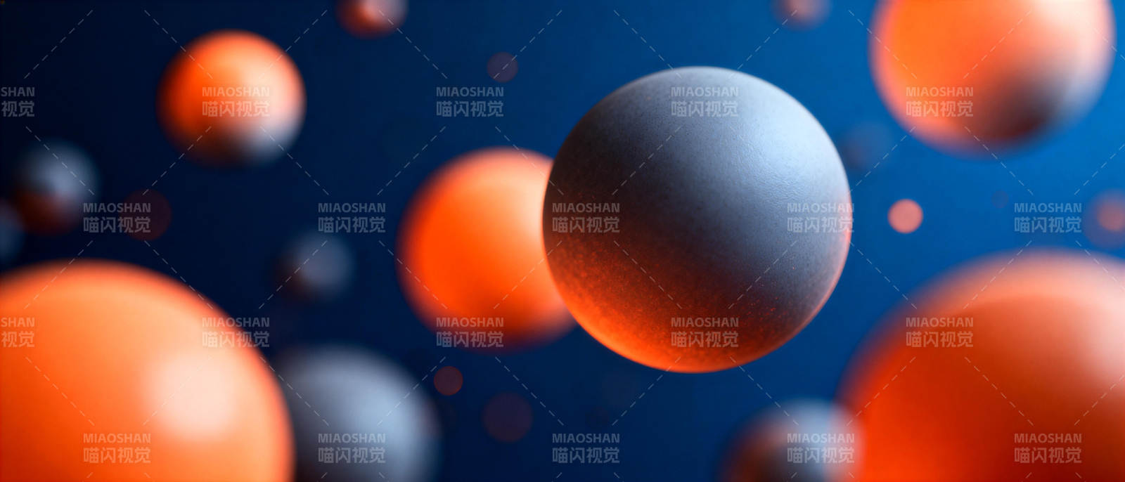 悬浮的彩色球体图片