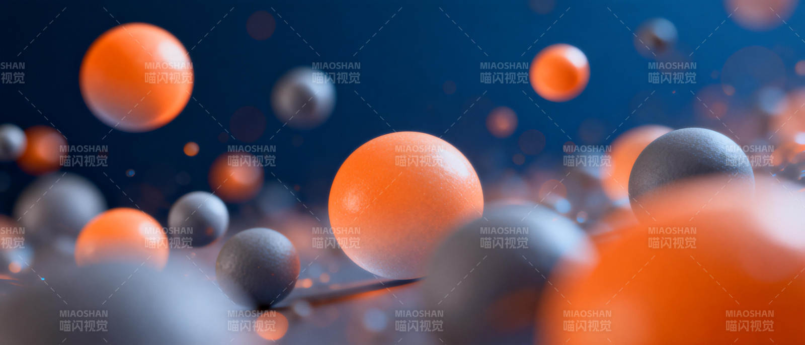 橙灰球体悬浮动态图片
