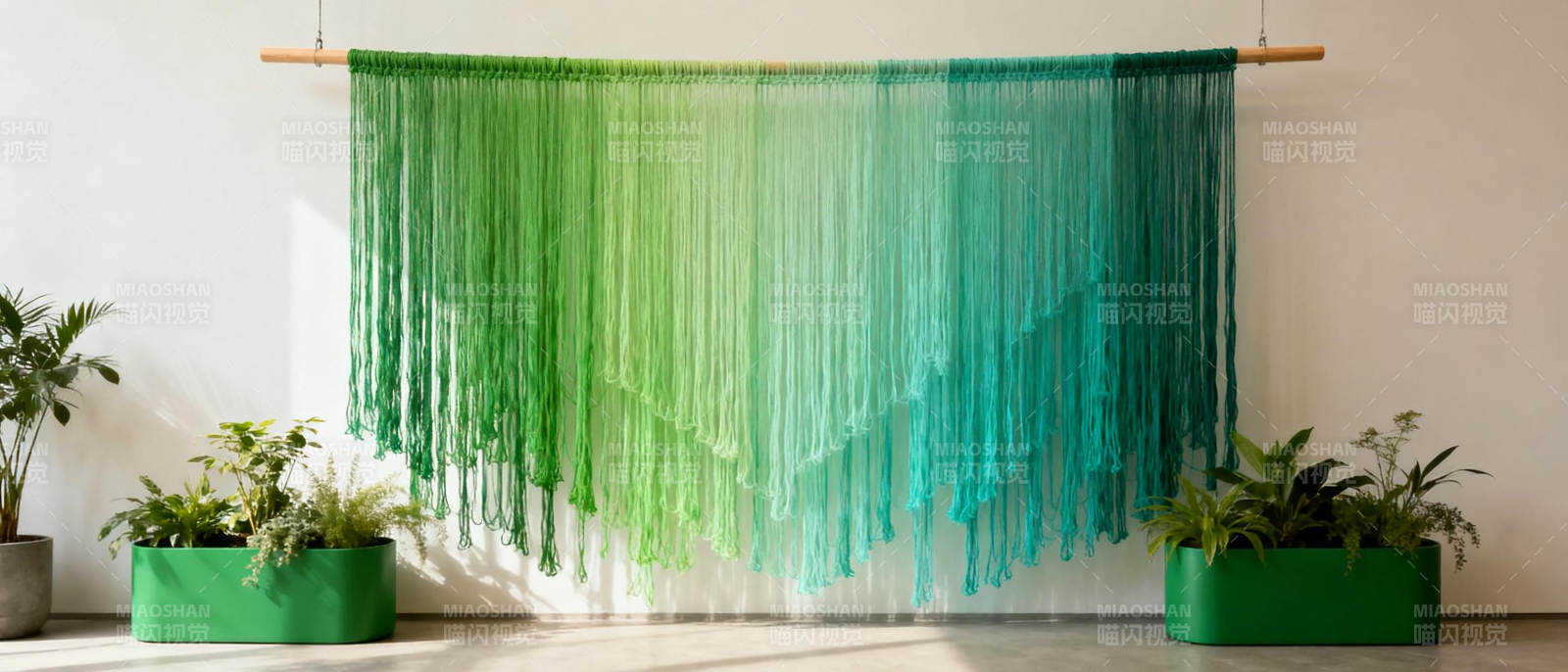 渐变绿挂毯装饰图片