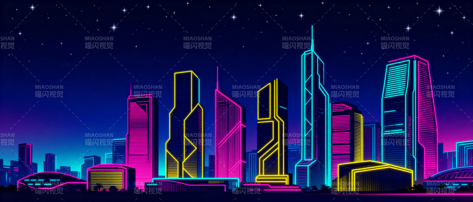 霓虹都市夜景图片