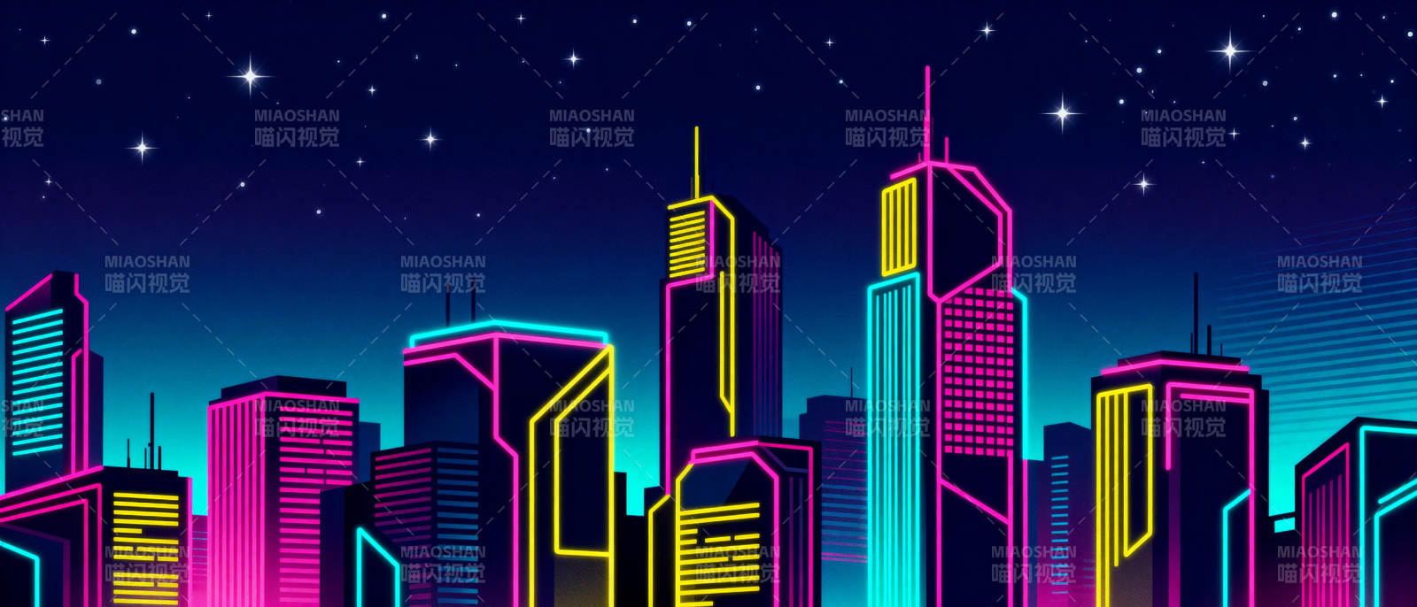 霓虹都市夜景图片