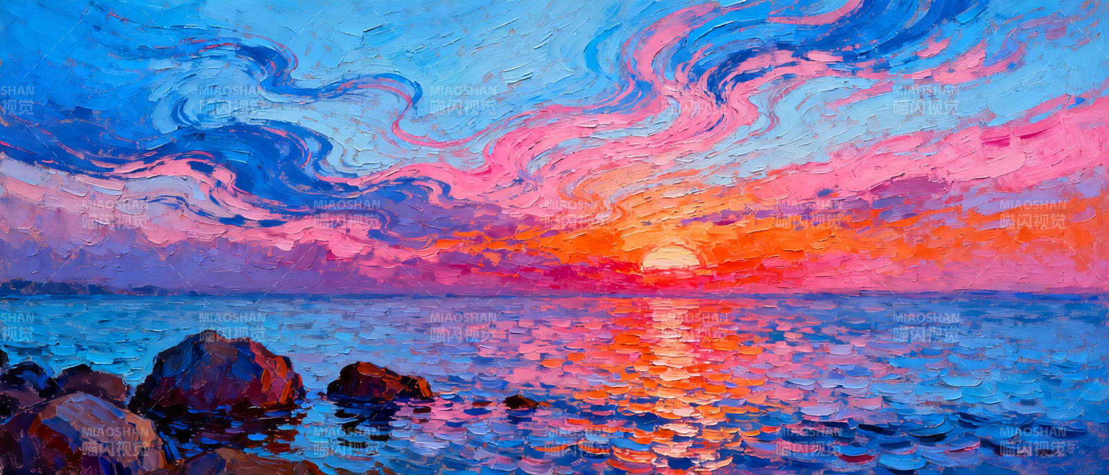 海上日落彩霞图片