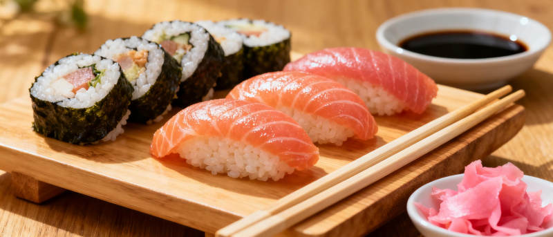 寿司拼盘 美味呈现图片