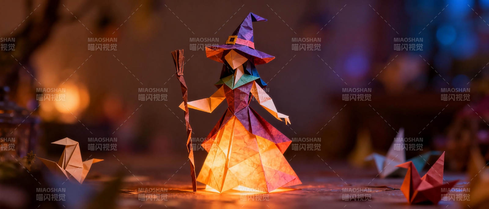 纸艺巫师夜光灯图片