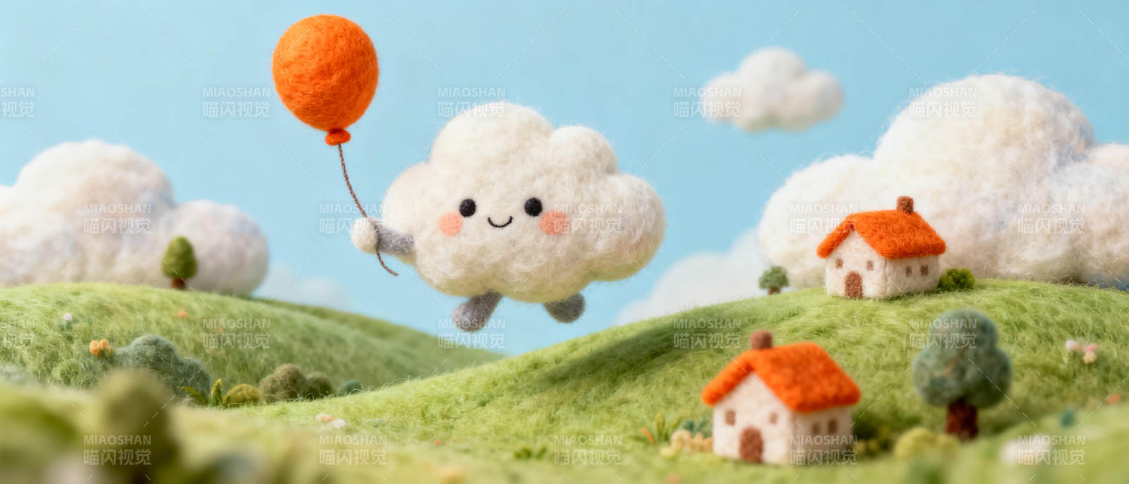 云朵飘浮童话世界图片