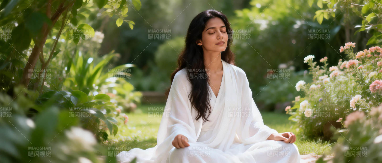 花园冥想静心图片