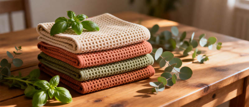 色彩斑斓的餐巾布图片