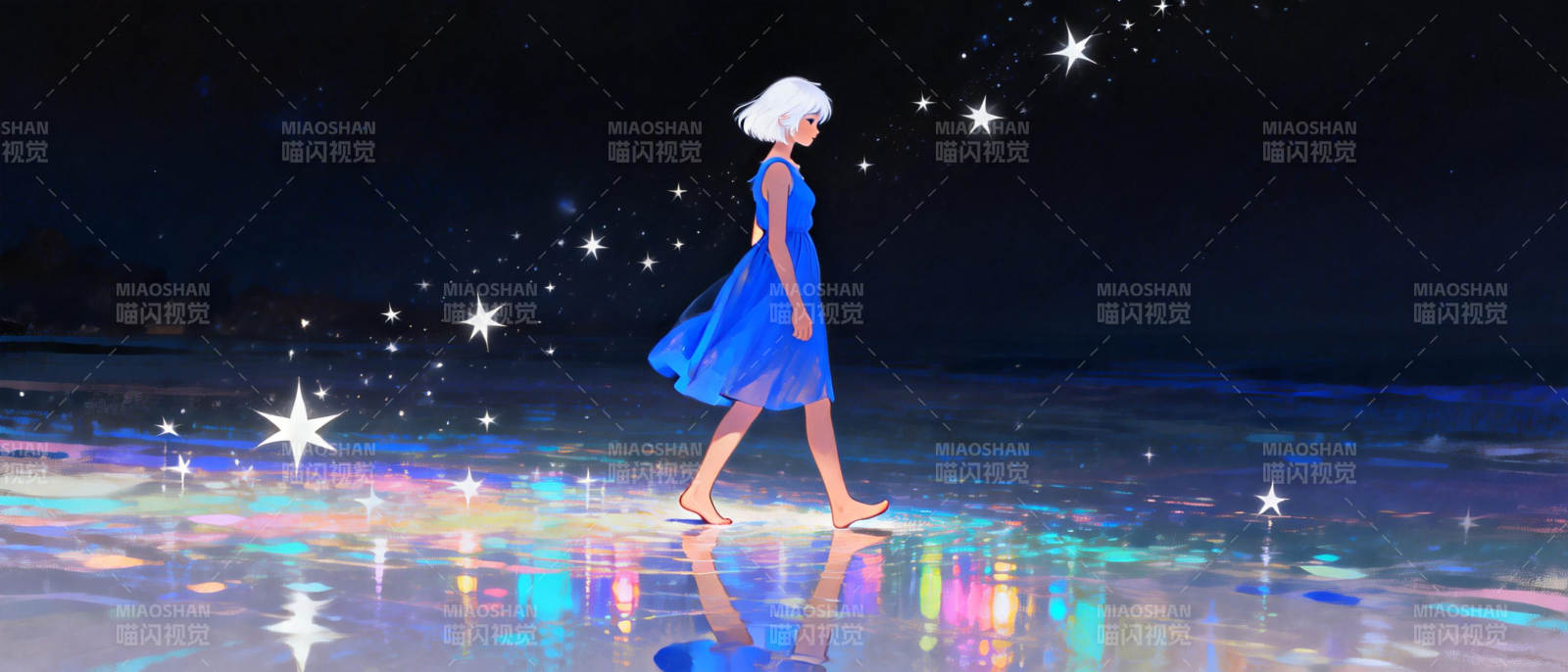 星夜蓝裙行图片