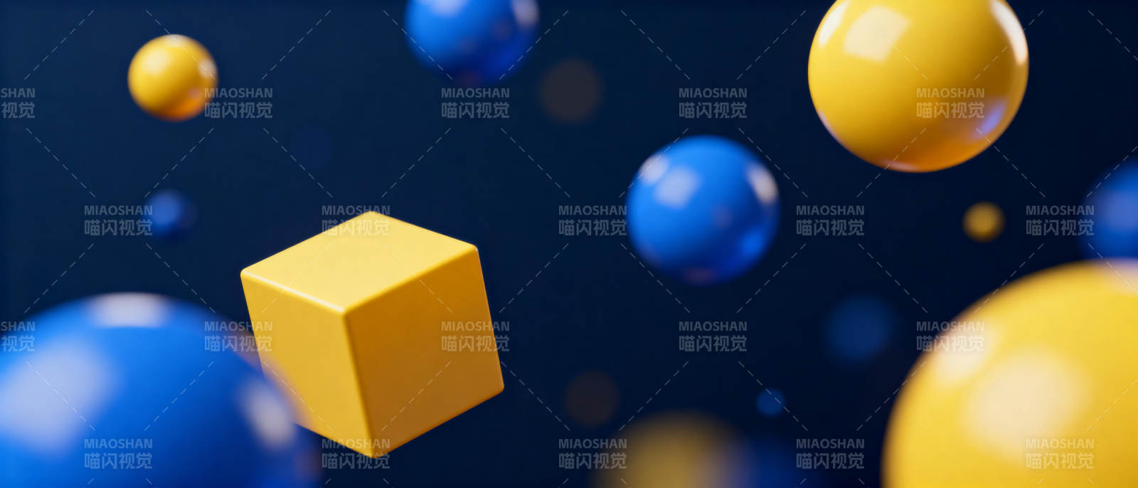 黄立方与蓝黄球图片