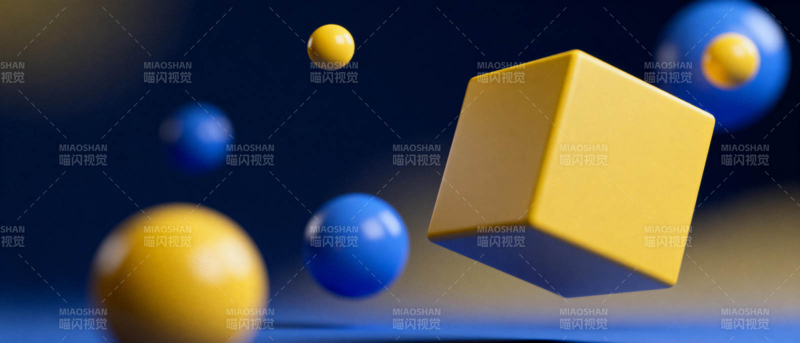 几何体悬浮动态图图片