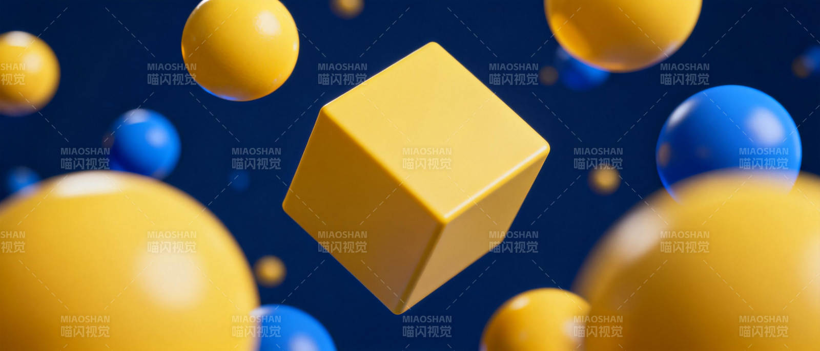 黄立方与彩球漂浮图片