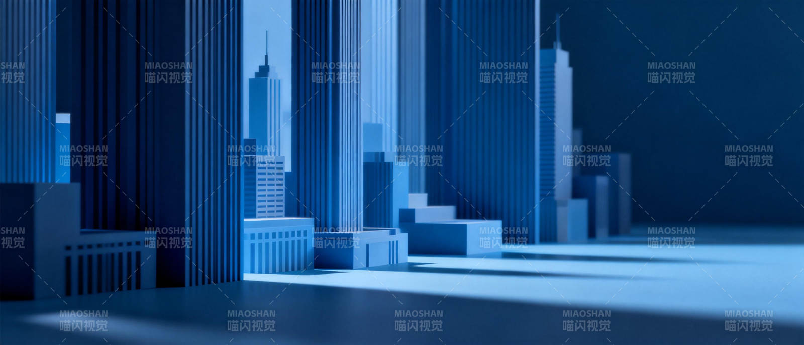 蓝调都市剪影图片