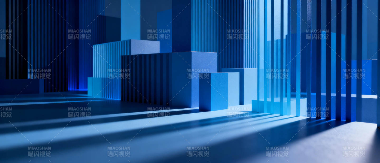 蓝色几何空间图片