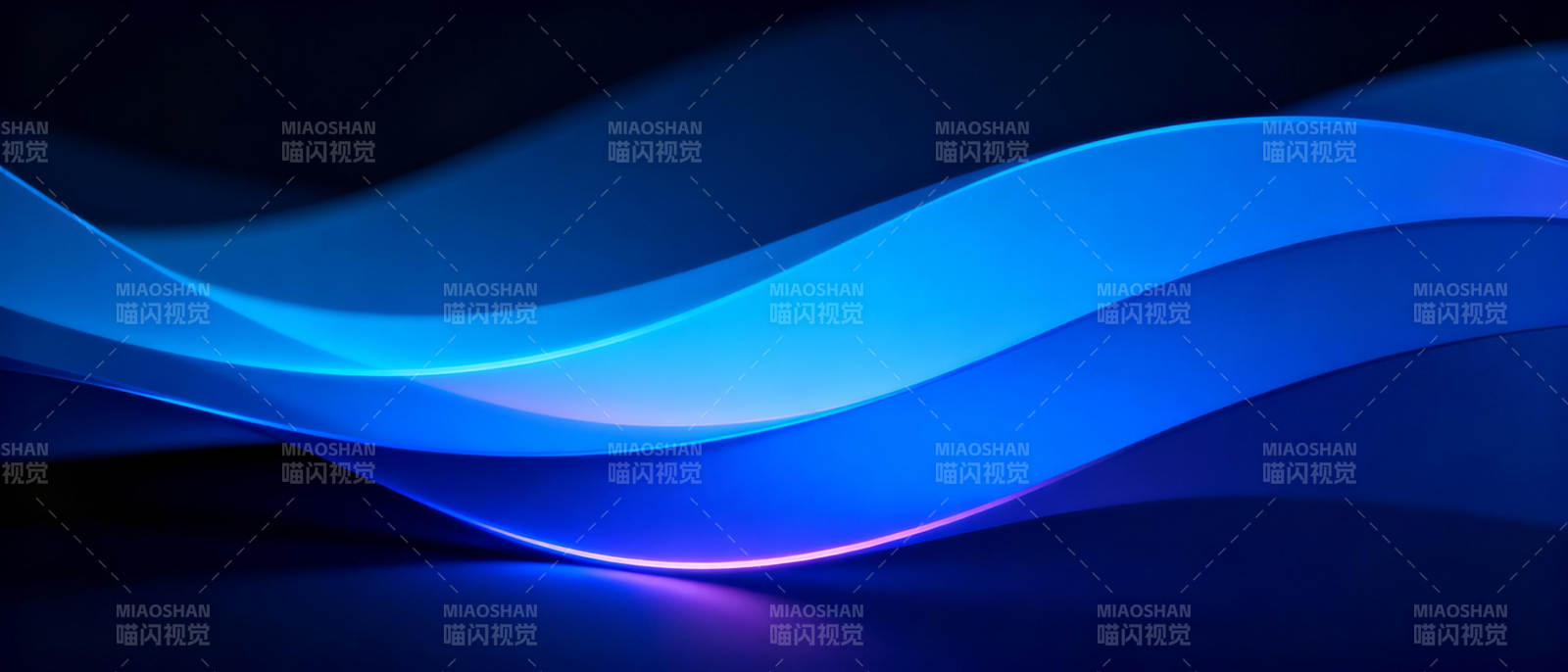 蓝色波浪光影图片