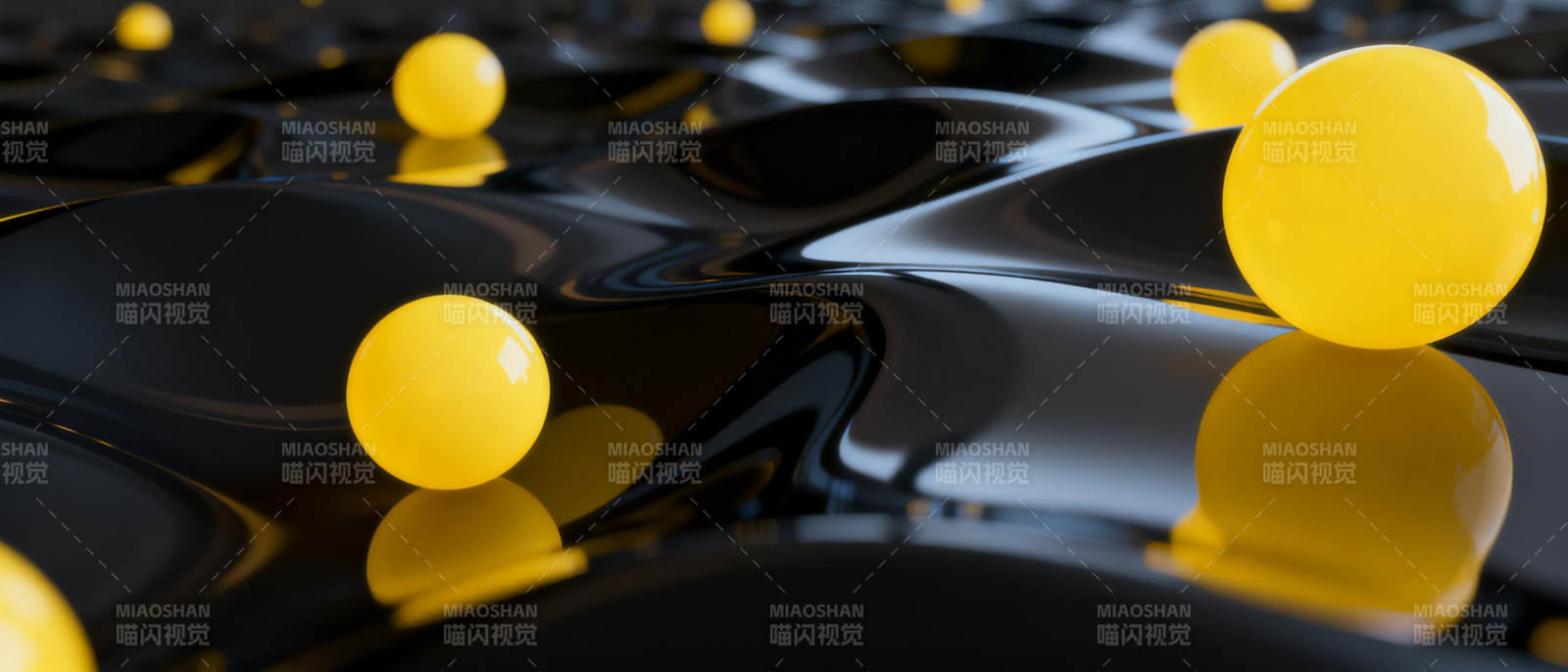 黄球浮于黑液图片