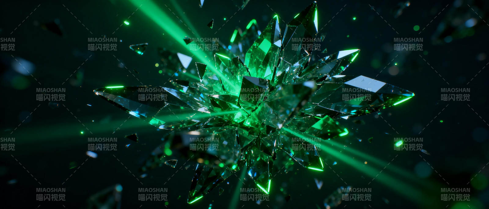 绿光碎晶绽放图片