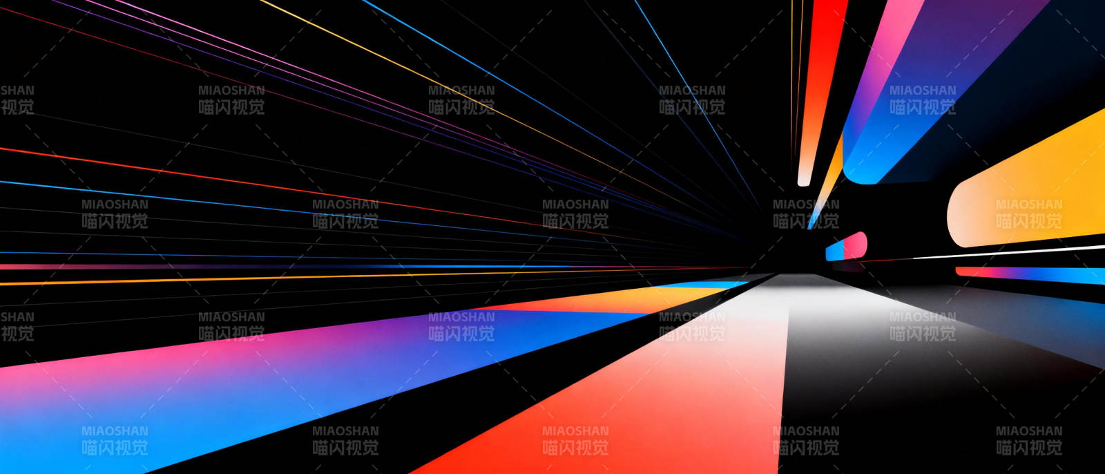 炫彩光速隧道图片