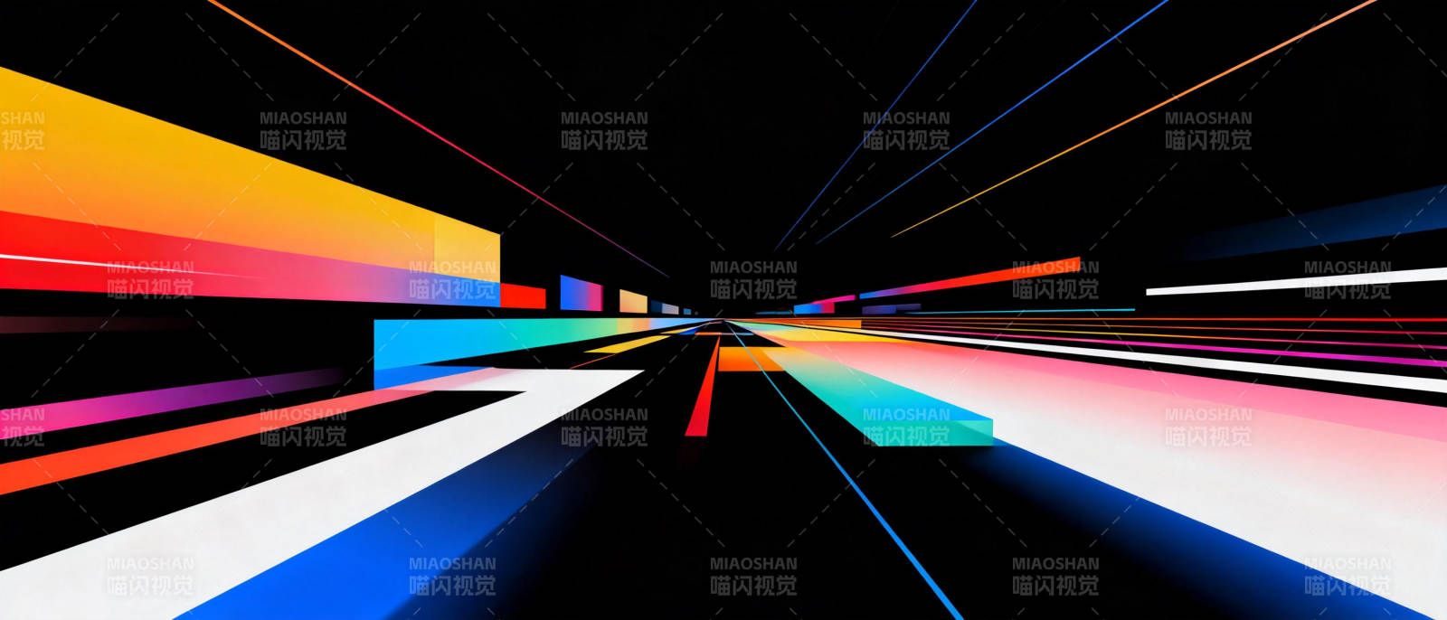 炫彩光速隧道图片