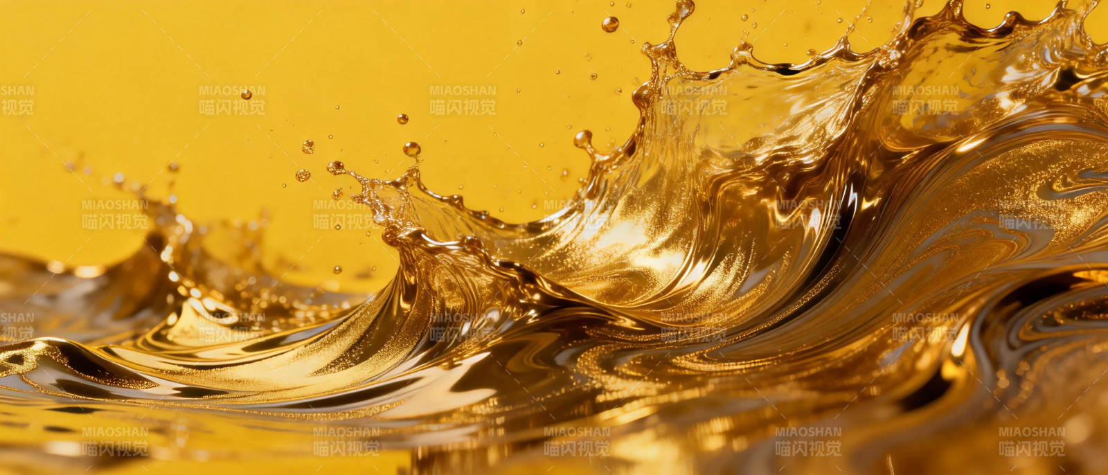 金色液体飞溅图片