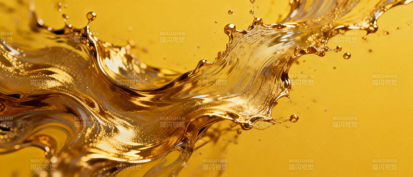 金色液体飞溅图片