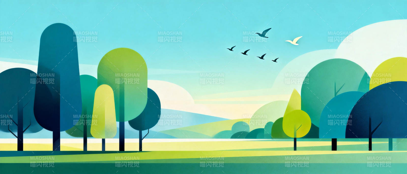 春日林间飞鸟图片