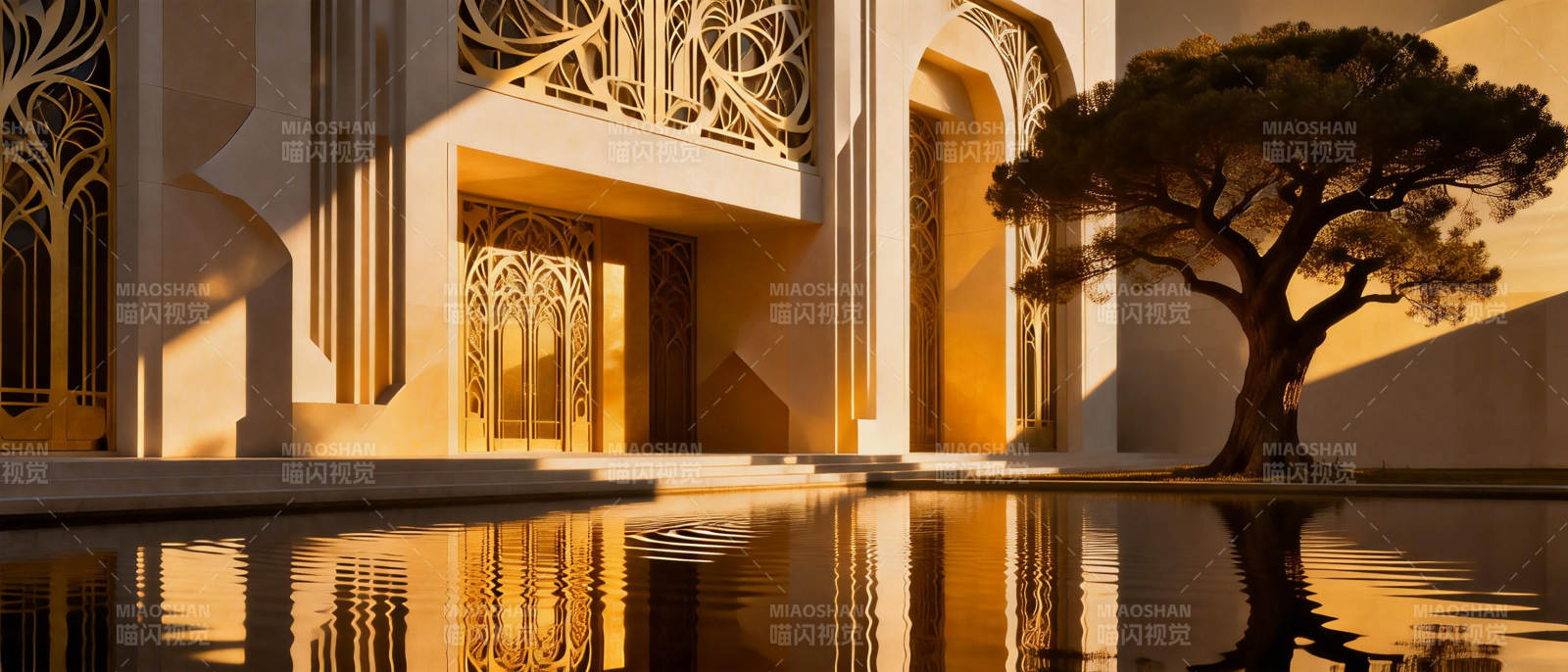 光影庭院静谧之美图片