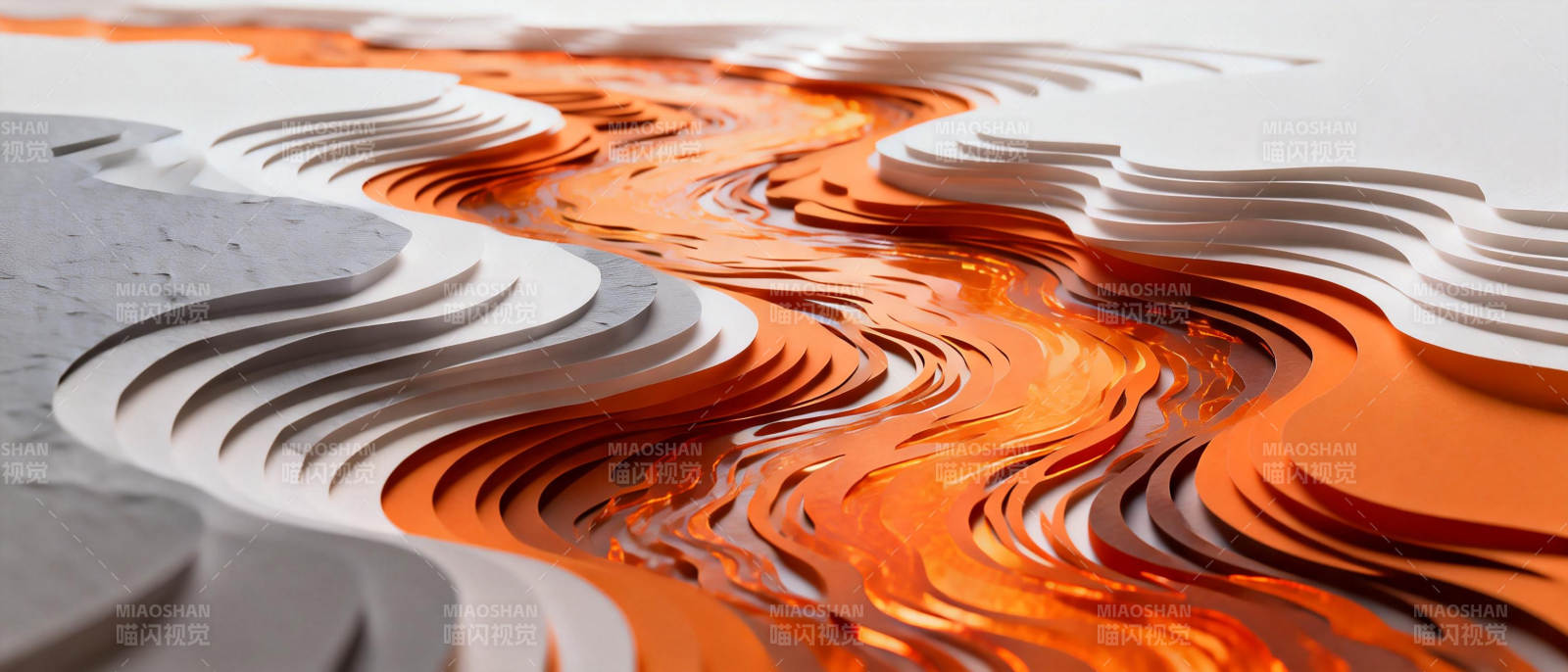 橙色波浪艺术图片