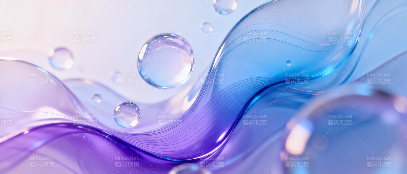 流动的蓝紫波纹图片