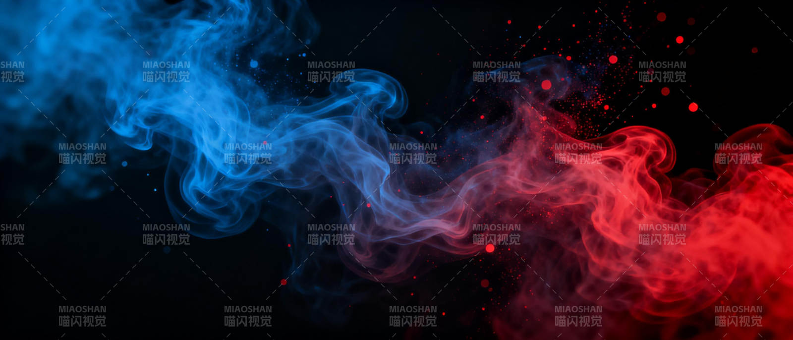 红蓝烟雾交织图片
