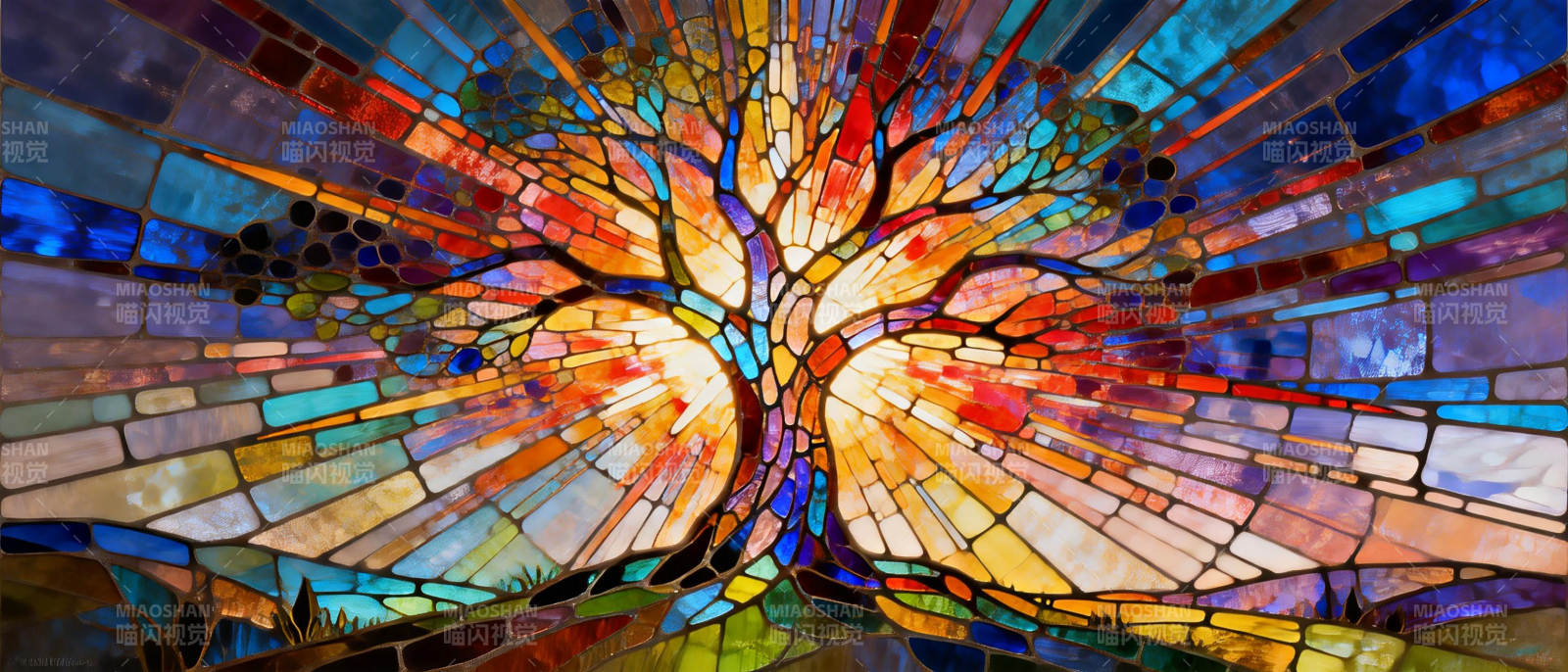 彩树光芒四射图片