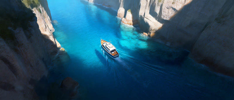 碧海峡谷游船图片