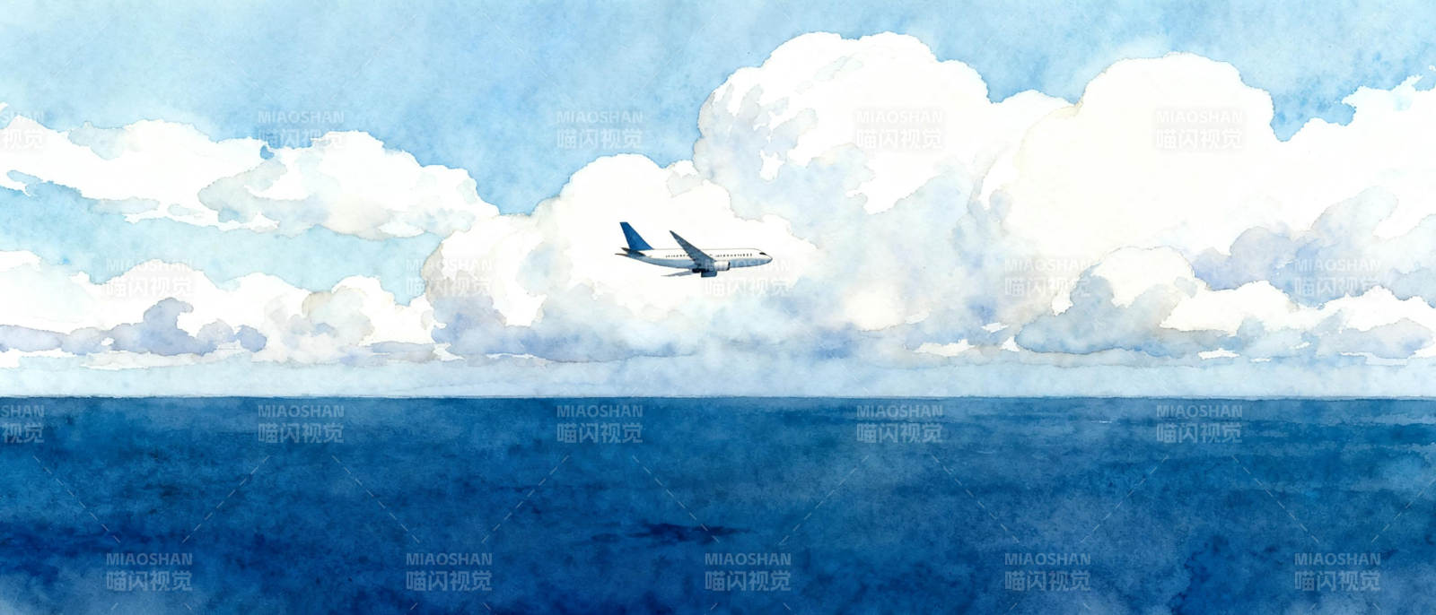 海天一色 飞鸟掠过图片