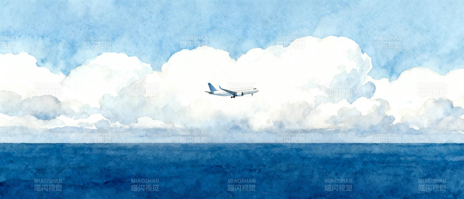 云海之上 飞机翱翔图片